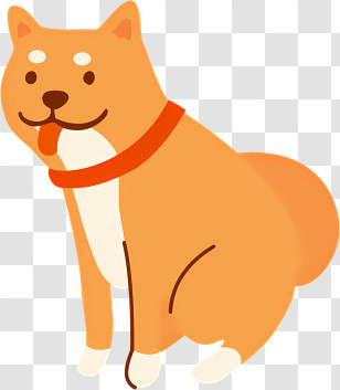 Small Orange Dog - Cartoon Shiba Inu Illustration Transparent PNG