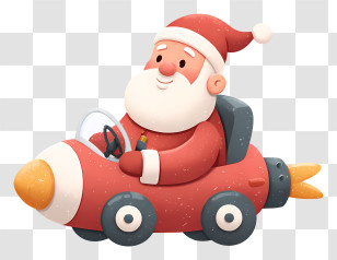 Santa In Space Car - Santa Claus Driving Car Transparent PNG