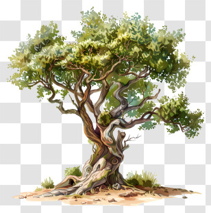 Sandalwood Tree - Realistic Tree Illustration With Lush Green Leaves Transparent PNG