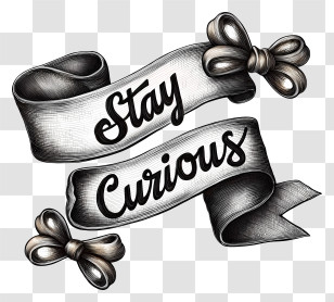 Stay Curious - Stay Curious Typography With Banners Transparent PNG