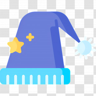 Sleeping Cap - Blue Wizard Hat With Stars Transparent PNG