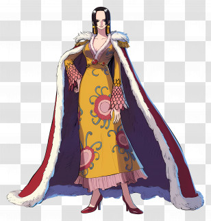 Boa Hancock - Sophisticated Female Character With Elaborate Cape And Gown Transparent PNG