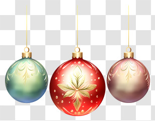 Christmas Ornaments - Colorful Decorative Christmas Baubles Transparent PNG