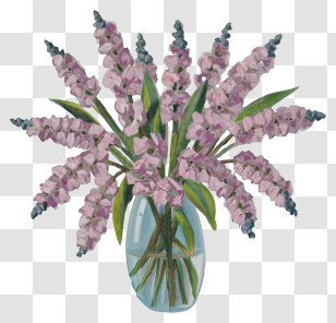 Pink Lilacs - Pink Flowers In A Vase Transparent PNG