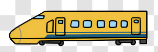 Transport - Yellow Bullet Train Illustration Transparent PNG