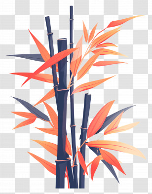 Bamboo - Bamboo Stalks With Leaves Transparent PNG