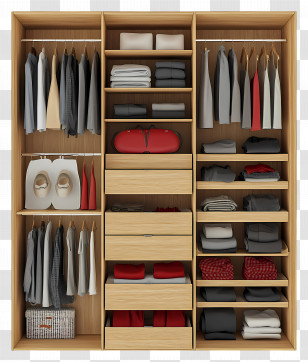 Closet Top View - Neatly Organized Closet Space Transparent PNG