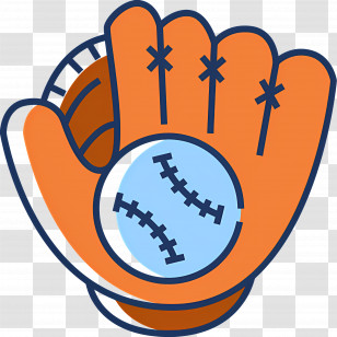 Baseball Glove - Orange Baseball Glove With Ball Transparent PNG