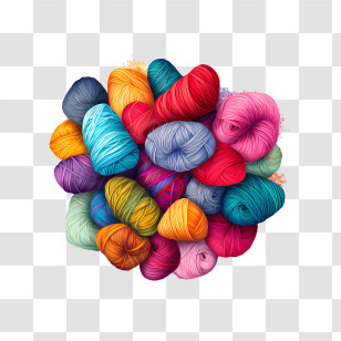 I Love Yarn Day - Colorful Yarn Balls For Craft Projects Transparent PNG