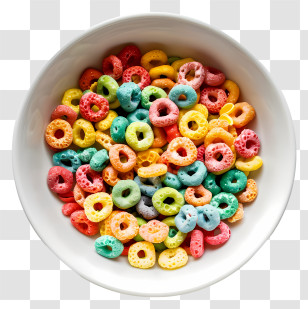 Cereal Day - Bowl Of Colorful Breakfast Cereal Transparent PNG
