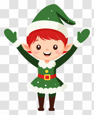 Christmas Elf - Festive Cartoon Christmas Elf Character Transparent PNG