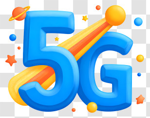 5g - Blue 5G Fun Icon Transparent PNG