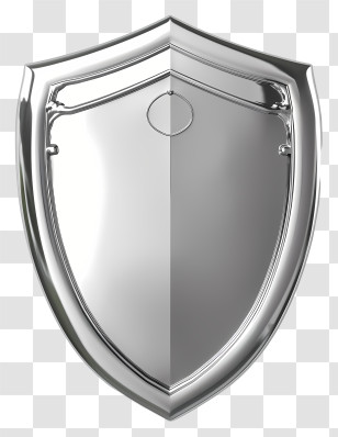 Silver Shield - Shiny Metal Shield Transparent PNG
