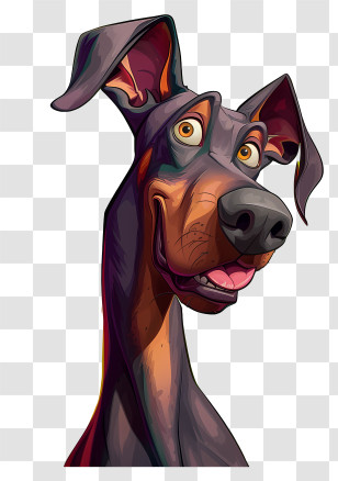 Cartoon Dog - Cartoon Doberman Dog Illustration Transparent PNG