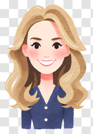 Kate Middleton Blonde Hair - Cartoon Woman With Long Blonde Hair Transparent PNG