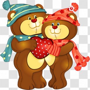 Bear Valentine's Day Drawing Clip Art - Watercolor - 14th Transparent PNG
