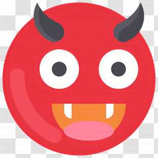 Devil Emoji - Red Devil Emoji Icon Transparent PNG