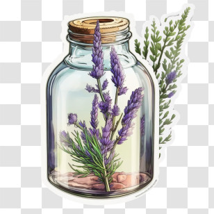 Lavender
 - Lavender And Botanical Arrangement In Glass Jar Transparent PNG