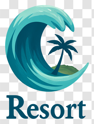 Resort Logo - Tropical Resort Wave Logo Transparent PNG
