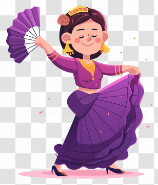 Flamenco Dancing - Dancing Woman With Fan Transparent PNG