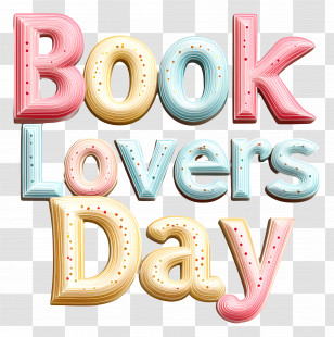Book Lovers Day Text - Colorful Text Design For Book Lovers Day Transparent PNG