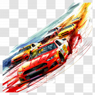 Nascar Day - Race Cars In High-Speed Competition Transparent PNG