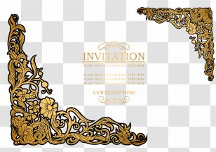 Wedding Invitation Paper Vintage Wallpaper - Gold - 2017 Business Transparent PNG