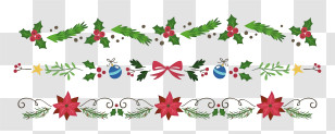 Black Background - Beautiful Christmas Decoration Borders Transparent PNG