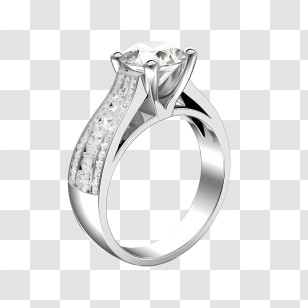 Diamond Ring - Detailed Illustration Of A Diamond Ring Transparent PNG