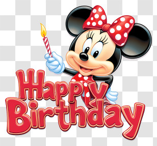 Minnie Mouse Birthday - Birthday Celebration Character Transparent PNG