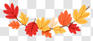 Thanksgiving Autumn Leaf Garlands - Autumn Leaf Garland Transparent PNG