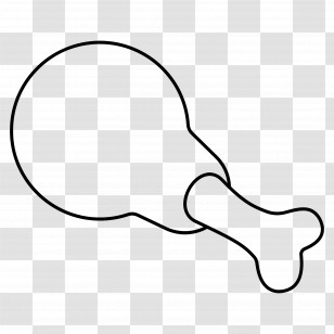 Drumstick - Outline Of A Chicken Drumstick Transparent PNG