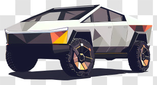 Cybertruck - Futuristic Car With Angular Design Transparent PNG
