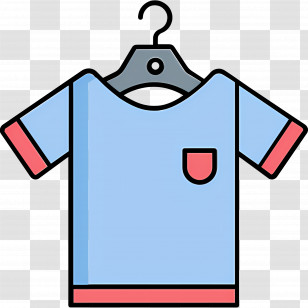 Hanging Cloth - Blue T-shirt On Hanger Transparent PNG