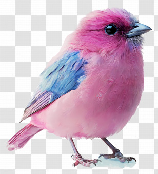 Pastel Bird - Beautiful Pink And Blue Bird Illustration Transparent PNG