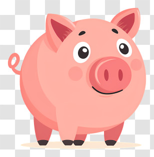 Big Piggy Bank - Pink Cartoon Pig Transparent PNG