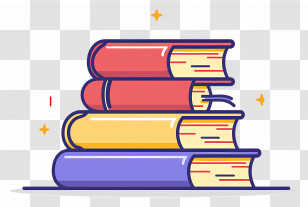 Books Icon - Colorful Stack Of Books Illustration Transparent PNG