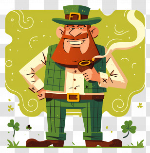 Leprechaun - Leprechaun With Pipe Transparent PNG