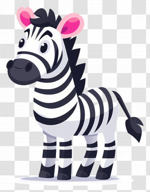 Cartoon Zebra - Adorable Zebra Cartoon Illustration Transparent PNG