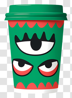 Cup With Eyes - Monster Face Cup With Quirky Design Transparent PNG