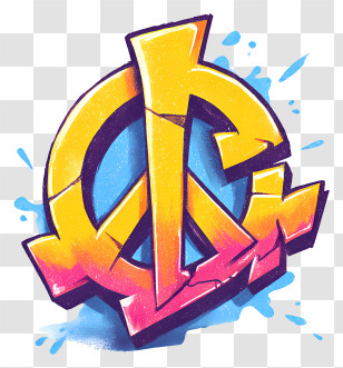 Graffiti Peace Symbol - Colorful Peace Symbol In Graffiti Style Transparent PNG