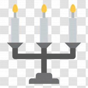 Candle Lighting - Candelabra With Three Lit Candles Transparent PNG