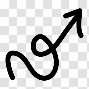 Doodle Arrow - Swirled Black Arrow Pointing Upwards Transparent PNG