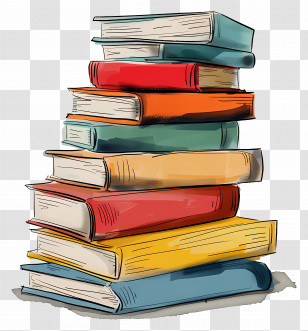Stacks Of Books - Stack Of Colorful Books For Learning Transparent PNG