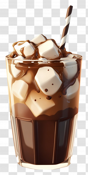 Iced Coffee - Chocolate Milkshake With Ice Cream Transparent PNG