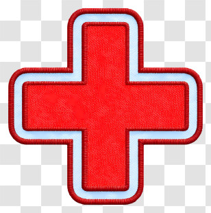 Hospital Sign - Embroidered Red Cross Symbol Transparent PNG
