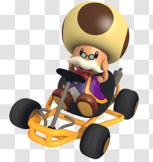 Nintendo - Toad Character In Racing Kart Transparent PNG