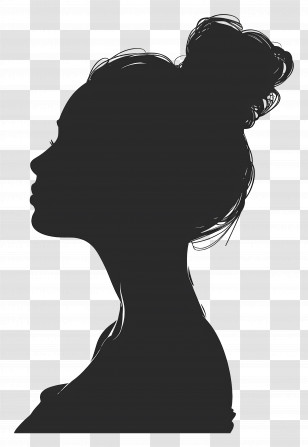 Beauty Woman Silhouette - Elegant Silhouette Of A Female Profile Transparent PNG