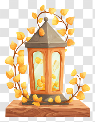 Bronze Lantern - Cozy Autumn Lantern Decoration Transparent PNG