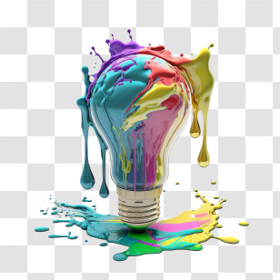 Light Bulb
 - Colorful Dripping Paint Light Bulb Transparent PNG